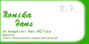 monika hans business card